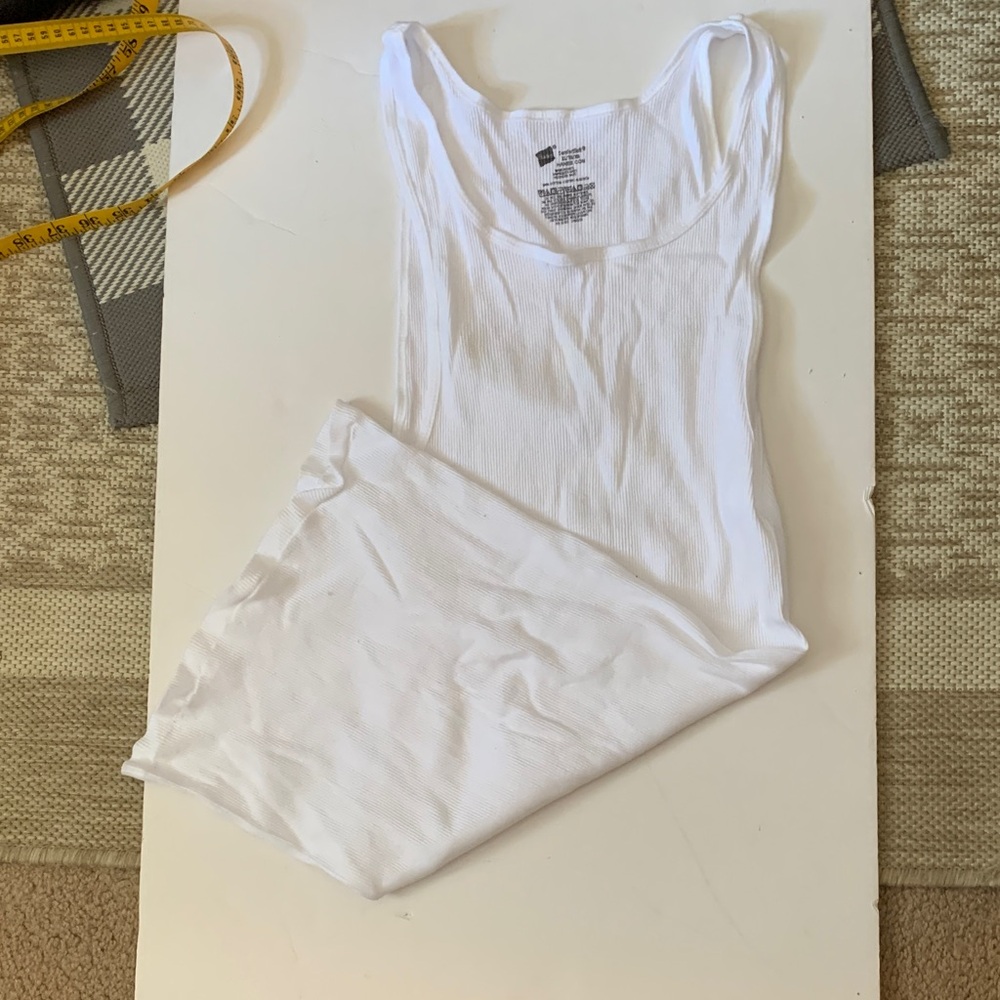 Hanes White Ribbed Tank Top Undershirt - Men's XL